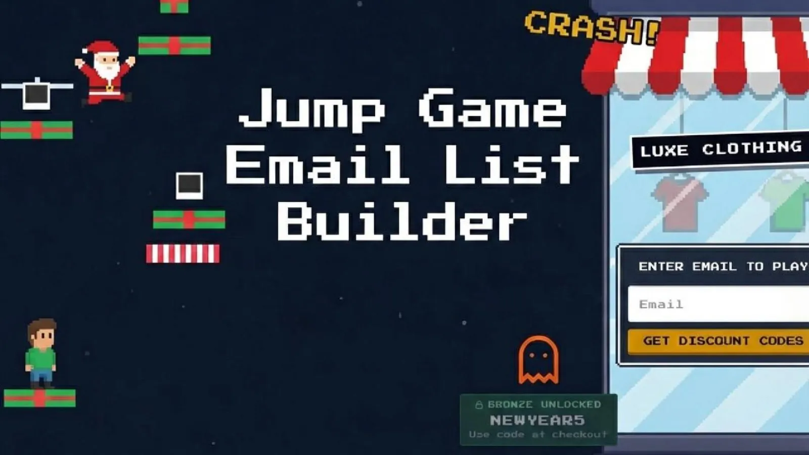 Boostify Game Email Signup arcade game capturing an email address on a Shopify storefront