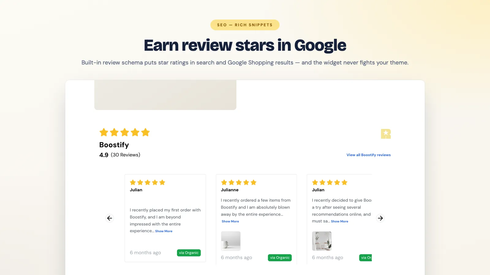 Earn review stars in Google