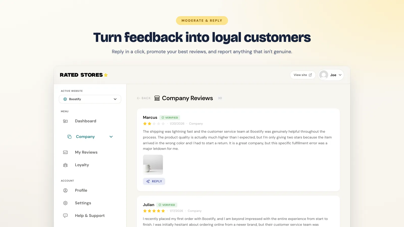 Turn feedback into loyal customers
